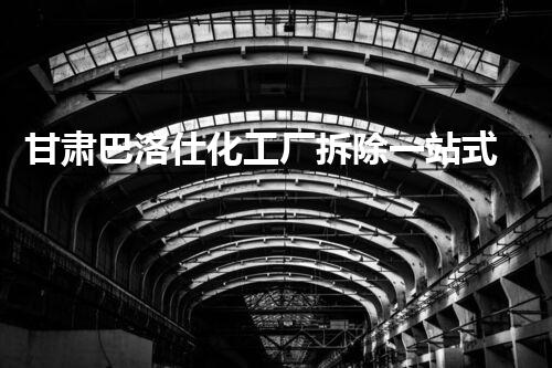 甘肃巴洛仕化工厂拆除一站式服务解决方案